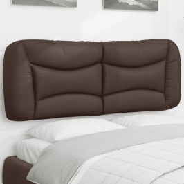 Cabecero de cama acolchado cuero sintético marrón 120 cm