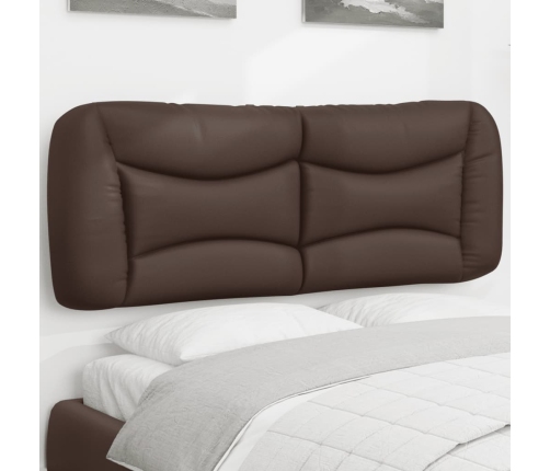 Cabecero de cama acolchado cuero sintético marrón 120 cm