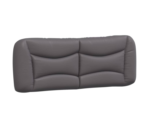 Cabecero de cama acolchado cuero sintético gris 120 cm