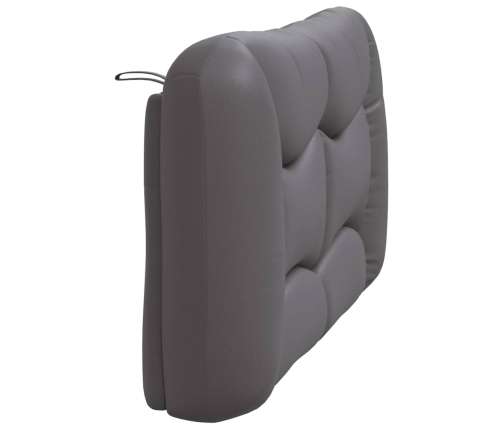 Cabecero de cama acolchado cuero sintético gris 120 cm