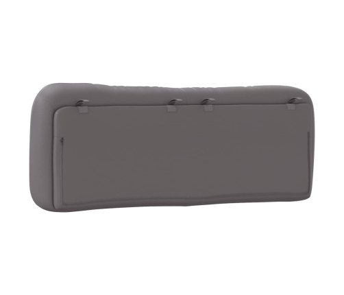 Cabecero de cama acolchado cuero sintético gris 120 cm