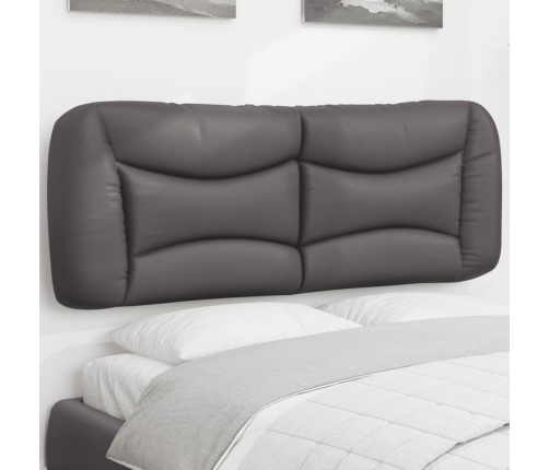 Cabecero de cama acolchado cuero sintético gris 120 cm