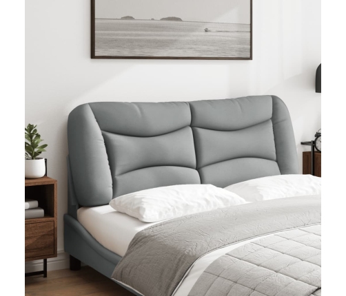 Cabecero de cama acolchado tela gris claro 140 cm