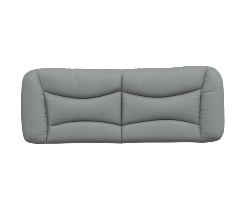 Cabecero de cama acolchado tela gris claro 140 cm