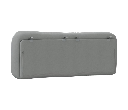 Cabecero de cama acolchado tela gris claro 140 cm