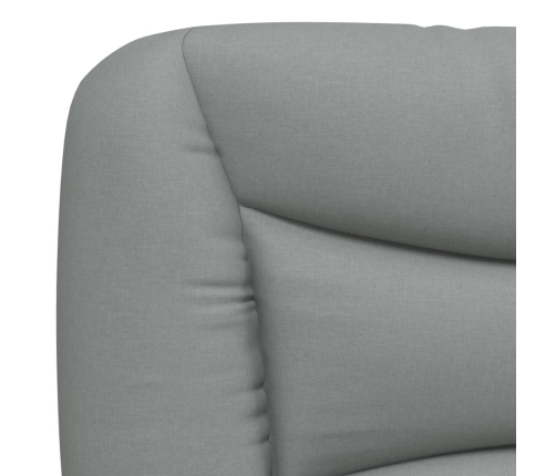 Cabecero de cama acolchado tela gris claro 140 cm