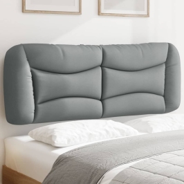 Cabecero de cama acolchado tela gris claro 140 cm