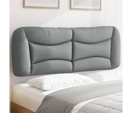 Cabecero de cama acolchado tela gris claro 140 cm