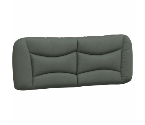 Cabecero de cama acolchado tela gris oscuro 140 cm