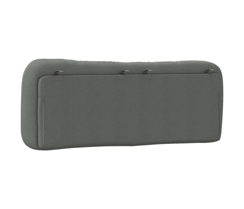 Cabecero de cama acolchado tela gris oscuro 140 cm