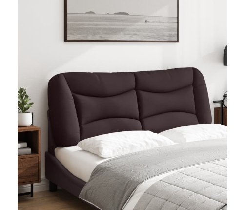 Cabecero de cama acolchado tela marrón oscuro 140 cm