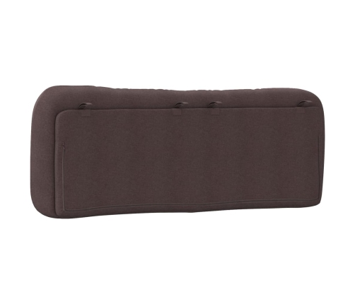 Cabecero de cama acolchado tela marrón oscuro 140 cm