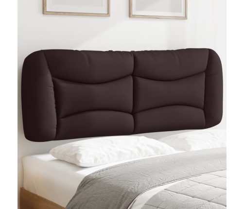 Cabecero de cama acolchado tela marrón oscuro 140 cm