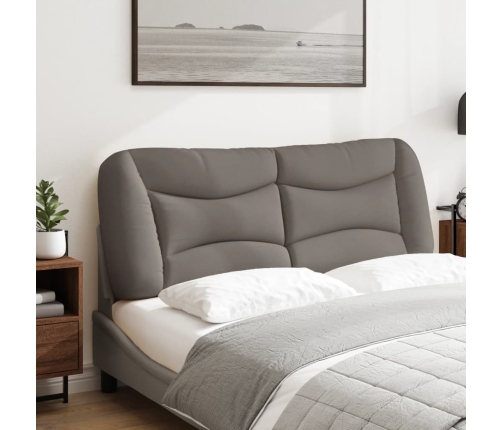 Cabecero de cama acolchado tela gris taupé 140 cm