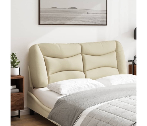 vidaXL Cabecero de cama acolchado tela crema 140 cm