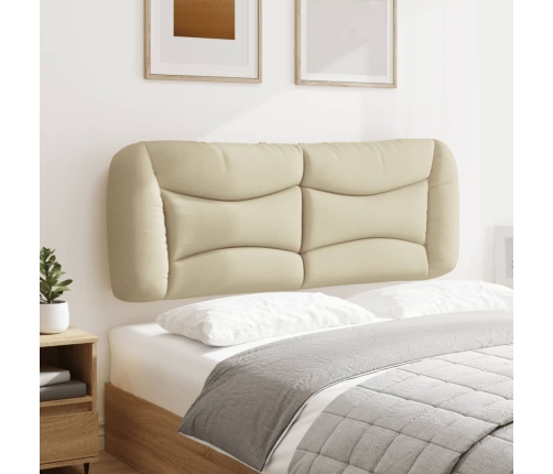 vidaXL Cabecero de cama acolchado tela crema 140 cm