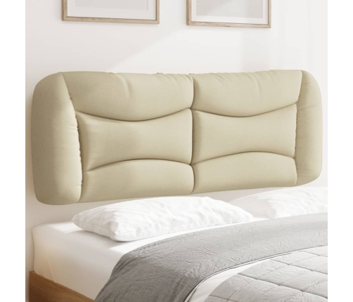 vidaXL Cabecero de cama acolchado tela crema 140 cm