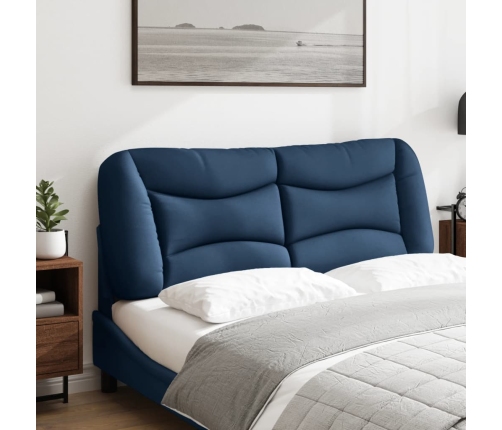 Cabecero de cama acolchado tela azul 140 cm