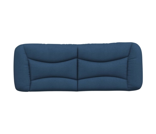 Cabecero de cama acolchado tela azul 140 cm