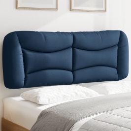 Cabecero de cama acolchado tela azul 140 cm