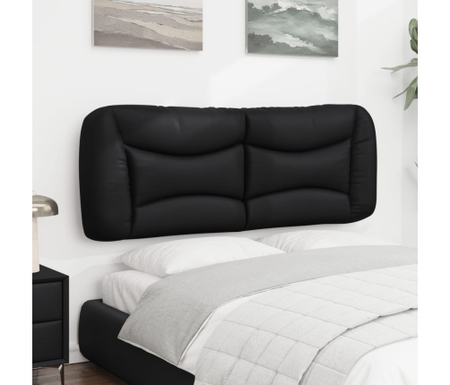 Cabecero de cama acolchado cuero sintético negro 140 cm