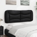 Cabecero de cama acolchado cuero sintético negro 140 cm