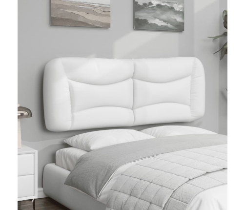 Cabecero de cama acolchado cuero sintético blanco 140 cm