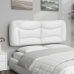 Cabecero de cama acolchado cuero sintético blanco 140 cm