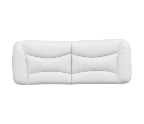 Cabecero de cama acolchado cuero sintético blanco 140 cm