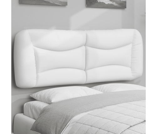 Cabecero de cama acolchado cuero sintético blanco 140 cm