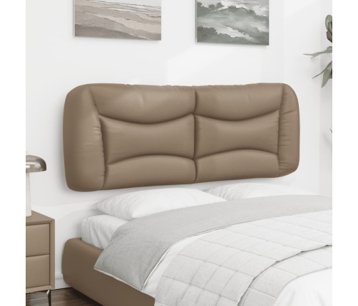 Cabecero de cama acolchado cuero sintético capuchino 140 cm