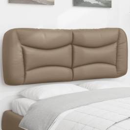 Cabecero de cama acolchado cuero sintético capuchino 140 cm