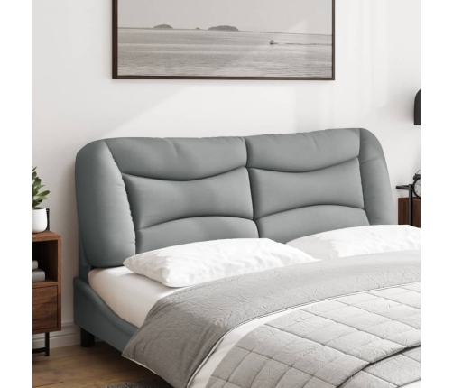 Cabecero de cama acolchado tela gris claro 160 cm