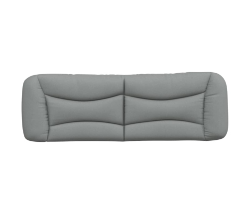 Cabecero de cama acolchado tela gris claro 160 cm