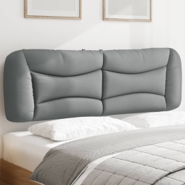 Cabecero de cama acolchado tela gris claro 160 cm