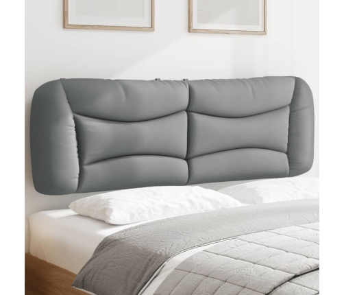 Cabecero de cama acolchado tela gris claro 160 cm