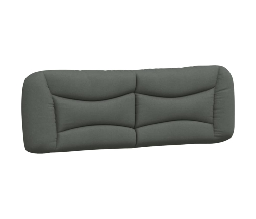 Cabecero de cama acolchado tela gris oscuro 160 cm