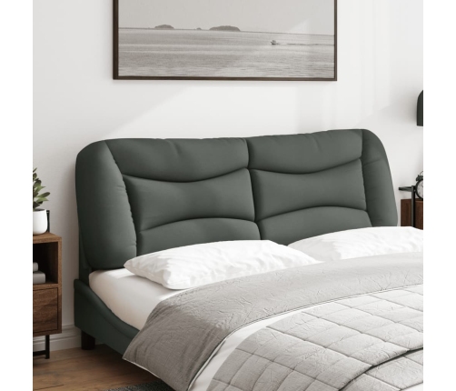 Cabecero de cama acolchado tela gris oscuro 160 cm