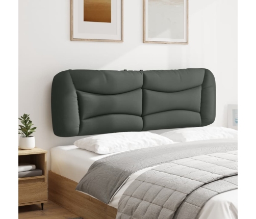 Cabecero de cama acolchado tela gris oscuro 160 cm