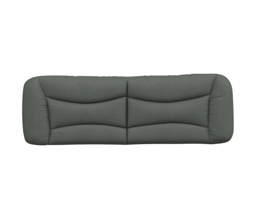 Cabecero de cama acolchado tela gris oscuro 160 cm