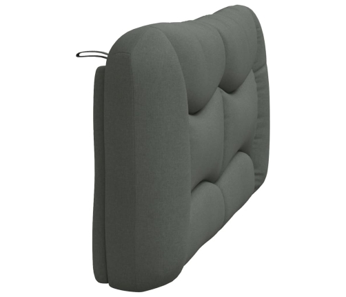 Cabecero de cama acolchado tela gris oscuro 160 cm