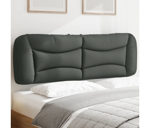 Cabecero de cama acolchado tela gris oscuro 160 cm