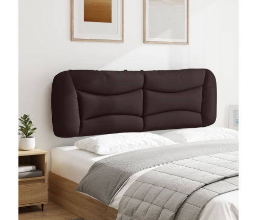 Cabecero de cama acolchado tela marrón oscuro 160 cm