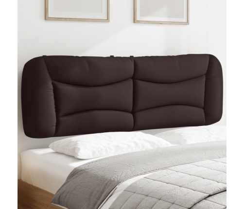 Cabecero de cama acolchado tela marrón oscuro 160 cm