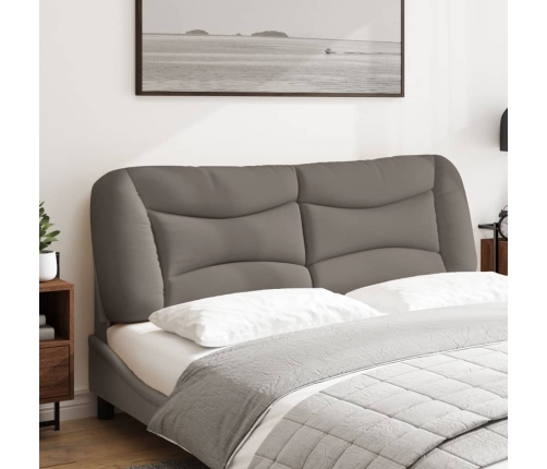 Cabecero de cama acolchado tela gris taupé 160 cm