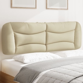 Cabecero de cama acolchado tela crema 160 cm