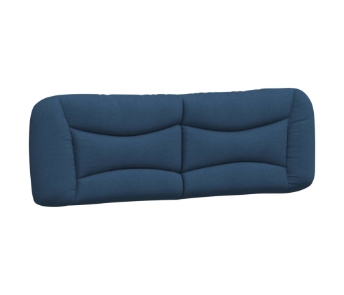 Cabecero de cama acolchado tela azul 160 cm