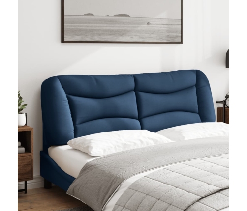 Cabecero de cama acolchado tela azul 160 cm