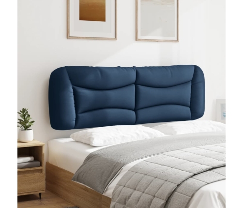 Cabecero de cama acolchado tela azul 160 cm