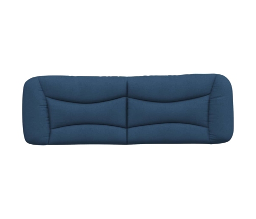 Cabecero de cama acolchado tela azul 160 cm